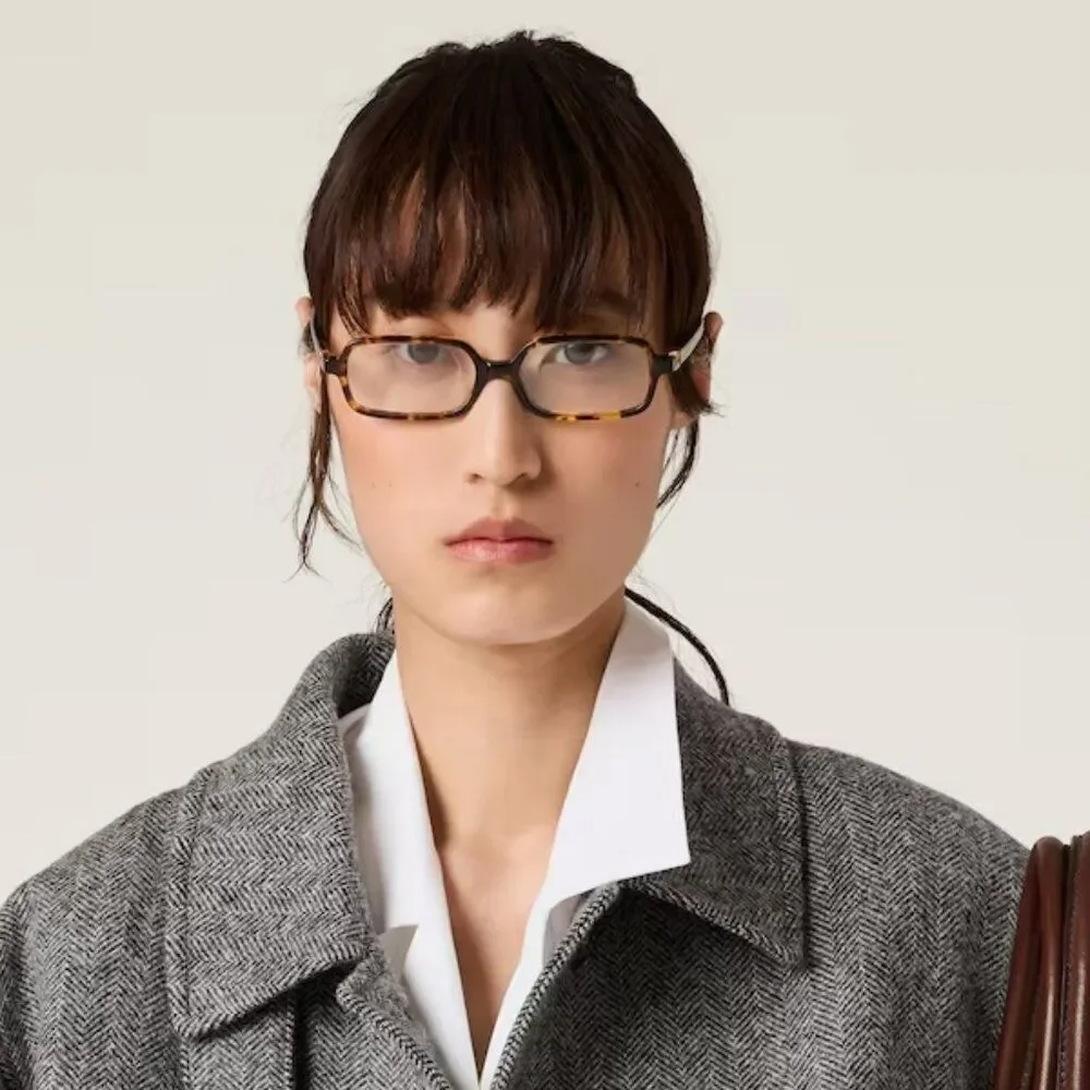 NEW Miu Miu MU11ZS 14L08N REGARD Havana Honey Rectangle  display picture 1